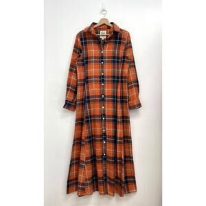 Kiel James Patrick Shenandoah Sunset Cozy Cabin Flannel Maxi Dress NO BELT - US6
